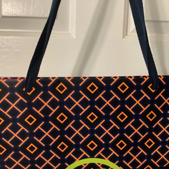 Tote Tory Burch paper tote bag XXL blue orange lime green - Picture 3 of 3